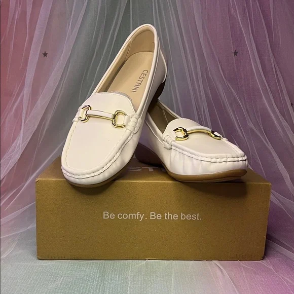 CESTfINI Women's White Loafers - Picture 7 of 8